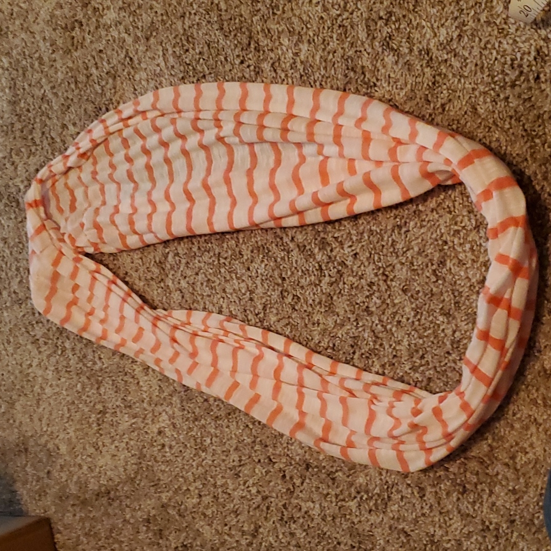 Coral And White Infinity Scarf